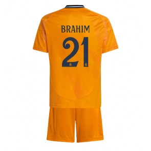 Billiga Real Madrid Brahim Diaz #21 Bortatröja Barn 2024-25 Kortärmad (+ Korta byxor)